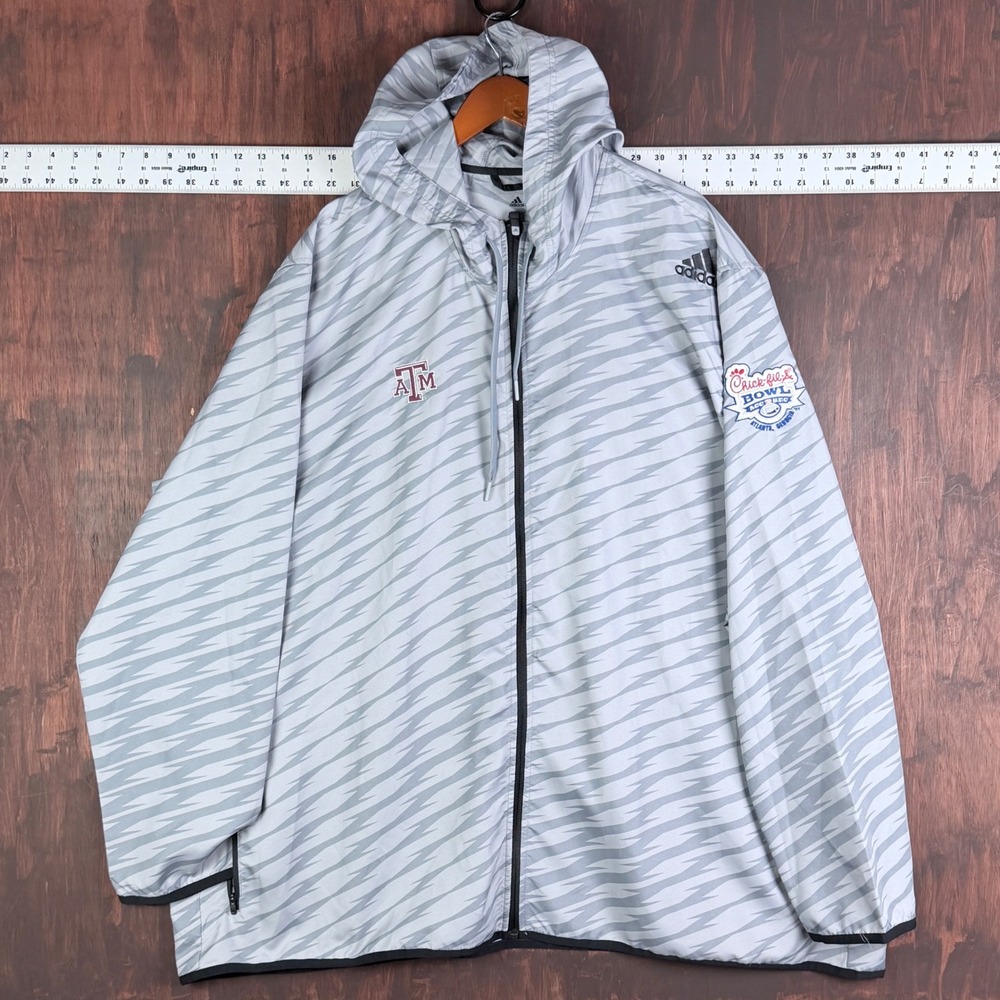 Adidas‎ Texas A&M Aggies Shockwave Woven Windbreaker Gray Men 4XL D88071 NCAA